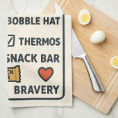 Sea Swim Kit – Funny Checklist Design for Wild Swi キッチンタオル (四つ折り)