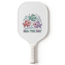 "Sea The Day" カラフルな魚のビーチパドルボール