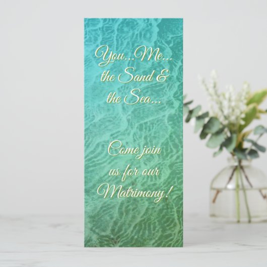 Sea Tidal Wave Sand Pattern Photo Invitation 招待状 (スタンド正面)