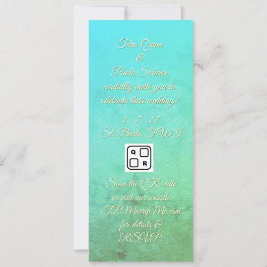 Sea Tidal Wave Sand Pattern Photo Invitation 招待状 (裏面)