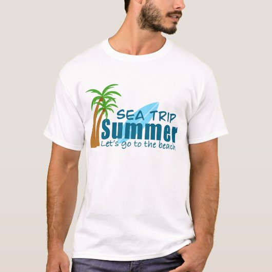 Sea Trip Summer – Let’s Go to the Beach Palm Tree Tシャツ (正面)