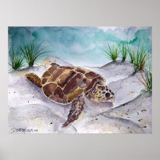 sea_turtle_絵画s_2 ポスター (正面)
