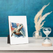Sea Turtle American Flag フォトプラーク (側面)