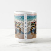 Sea Turtle and Baby Illustration | Personalized コーヒーマグカップ (中央)