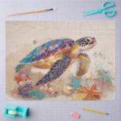 Sea Turtle and Coral Decoupage 薄葉紙 (クラフト)