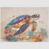 Sea Turtle and Coral Decoupage 薄葉紙 (正面)