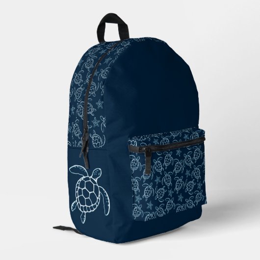 'Sea Turtle Art Pattern' Backpack プリントバックパック (裏面左端)