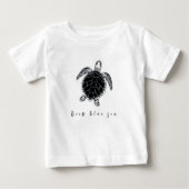 Sea turtle b/w ベビーTシャツ (正面)