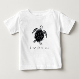 Sea turtle b/w ベビーTシャツ