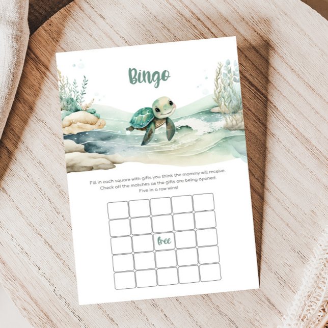 Sea Turtle Baby Shower Bingo Game (Sea Turtle Baby Shower Game
)