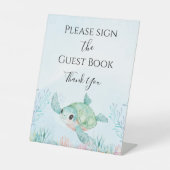 Sea Turtle Baby Shower (Blue) Table Sign 台座サイン (正面)