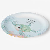 Sea Turtle Baby Shower Paper Plates ペーパープレート (アングル)
