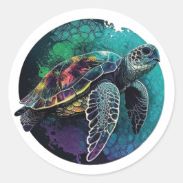 Sea Turtle Beach Lover Ocean Animal Graphic  ラウンドシール