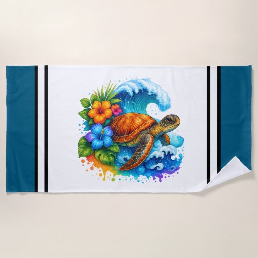 Sea Turtle Beach Towel ビーチタオル (正面)