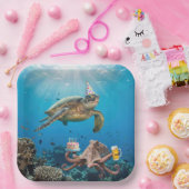 Sea Turtle Birthday Party with Octopus ペーパープレート (パーティー)