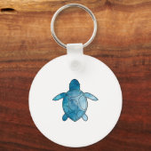 Sea Turtle blue watercolor キーホルダー (正面)