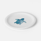 Sea Turtle blue watercolor ペーパープレート (アングル)