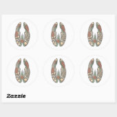 Sea Turtle Botanical Track Nature Sticker ラウンドシール (シート)