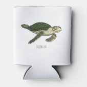 Sea turtle cartoon illustration  缶クーラー (正面)
