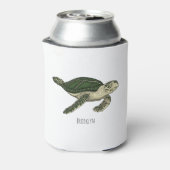 Sea turtle cartoon illustration  缶クーラー (缶裏面)