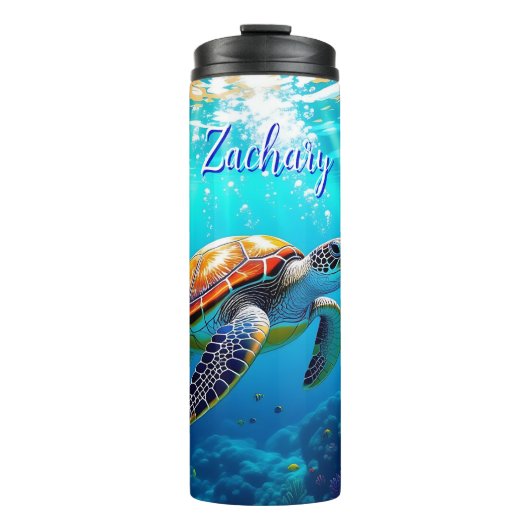 Sea Turtle Colorful Underwater Scene タンブラー (正面)