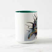 Sea turtle coming out of wall マグカップ (中央)