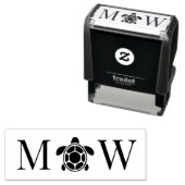 Sea Turtle Couple Wedding 2 Initial Monogram セルフインキングスタンプ (インサイチュ)