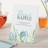Sea Turtle Diaper Raffle Baby Shower Tabletop Sign 台座サイン (インサイチュ)