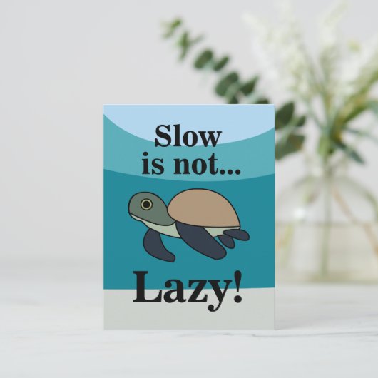 Sea Turtle Funny ポストカード (スタンド正面)