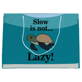 Sea Turtle Funny ラージペーパーバッグ