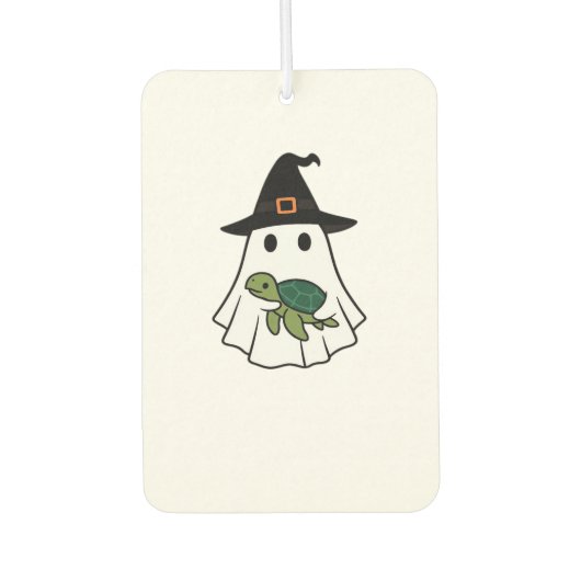 Sea Turtle Halloween Ghost Witch Hat Animal Lovers カーエアーフレッシュナー (正面)