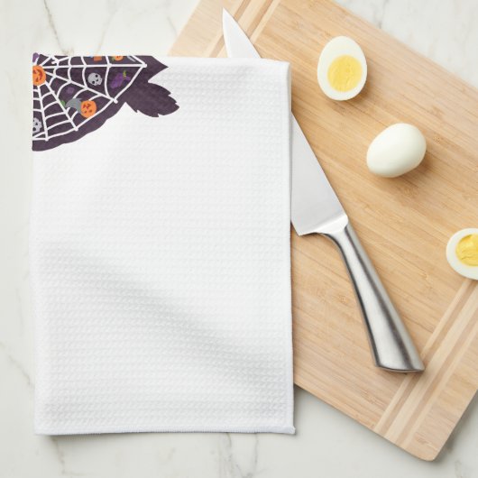 Sea Turtle Halloween Spider-web Pumpkin Ghost Hall キッチンタオル (四つ折り)