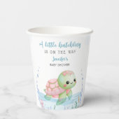 Sea Turtle Hatchling Baby Shower Girl Paper Cups 紙コップ (裏面)