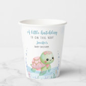 Sea Turtle Hatchling Baby Shower Girl Paper Cups 紙コップ (正面)