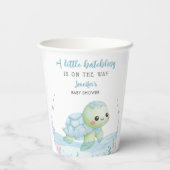 Sea Turtle Hatchling Boy Baby Shower Paper Cups 紙コップ (裏面)