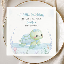 Sea Turtle Hatchling Boy Baby Shower Paper Napkin スタンダードカクテルナプキン