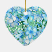 Sea Turtle Heart, Monogram Christmas セラミックオーナメント (裏面)