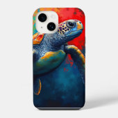 Sea Turtle in Deep Sea iPhoneケース (裏面)