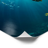 Sea Turtle in Tropical Paradise ポスター (コーナー)