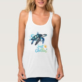 Sea Turtle Just Chillin Beach Vibe Tank Top タンクトップ (正面)