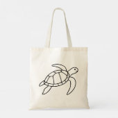 Sea Turtle Line Art – Minimalist Marine Animal トートバッグ (裏面)