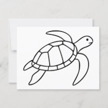 Sea Turtle Line Art – Minimalist Marine Animal