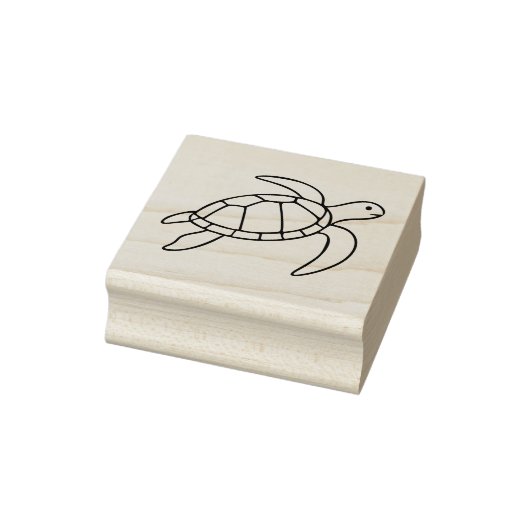 Sea Turtle Line Art – Minimalist Marine Animal ラバースタンプ (スタンプ)