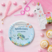 Sea Turtle Little Hatchling Baby Shower 7" ペーパープレート (パーティー)