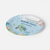 Sea Turtle Little Hatchling Baby Shower 7" ペーパープレート (アングル)
