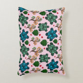 Sea Turtle Lover Gift, Cute Turtle Pattern, Marine アクセントクッション (正面(垂直))