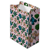 Sea Turtle Lover Gift, Cute Turtle Pattern, Marine ミディアムペーパーバッグ (正面アングル)