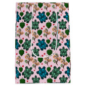 Sea Turtle Lover Gift, Cute Turtle Pattern, Marine ミディアムペーパーバッグ (裏面)