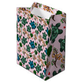 Sea Turtle Lover Gift, Cute Turtle Pattern, Marine ミディアムペーパーバッグ (裏面アングル)