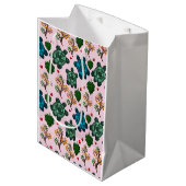 Sea Turtle Lover Gift, Cute Turtle Pattern, Marine ミディアムペーパーバッグ (正面アングル)